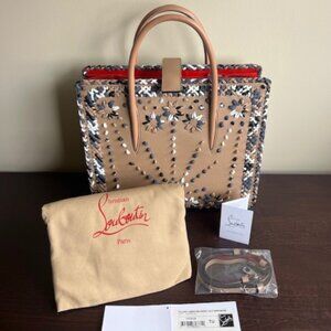 New! Christian Louboutin Limited Collection Paloma Large Mexinodo Calf Emp/Denim